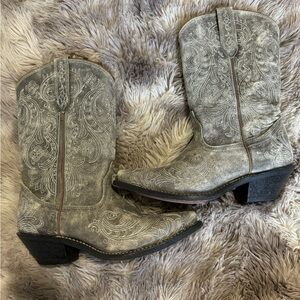 Gray cowboy boots, 7.5 - worn once or twice